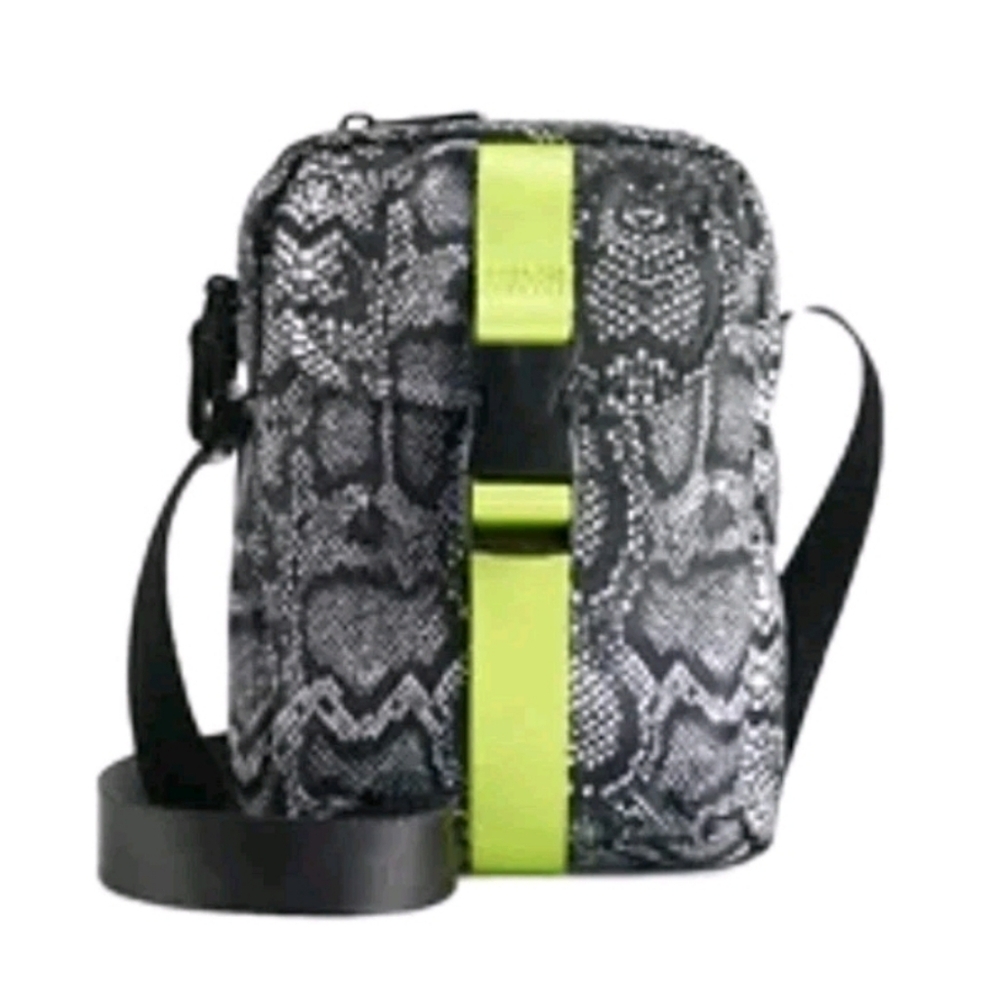 Vylette Faux Snake Print Black Green Crossbody Purse Camera Bag NWT $34
